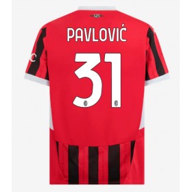 AC Milan Strahinja Pavlovic #31 Hemmakläder 2024-25 Kortärmad